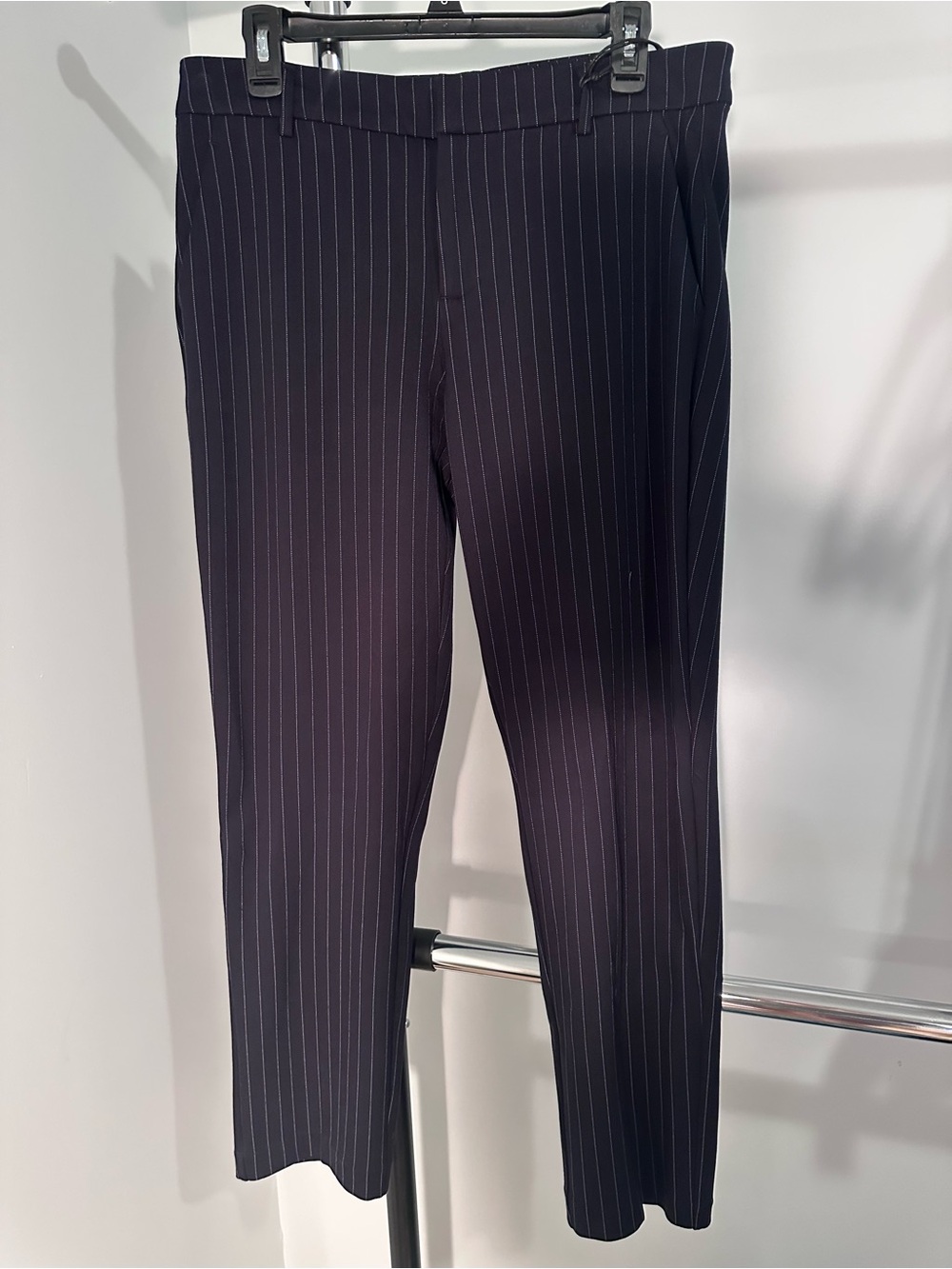 Liverpool Navy Pinstripe Knit Tailored Dress/Work Pants. Size 10/30